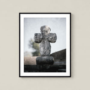 Lisa Russo Fine Art Travel Photography New Orleans Cemetery Cross Print | Moody Gothic Wall Art