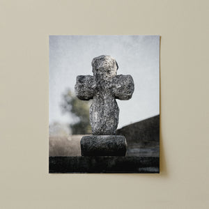 Lisa Russo Fine Art Travel Photography New Orleans Cemetery Cross Print | Moody Gothic Wall Art