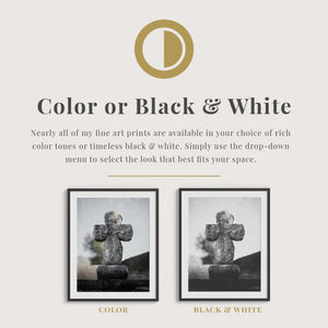 Lisa Russo Fine Art Travel Photography New Orleans Cemetery Cross Print | Moody Gothic Wall Art