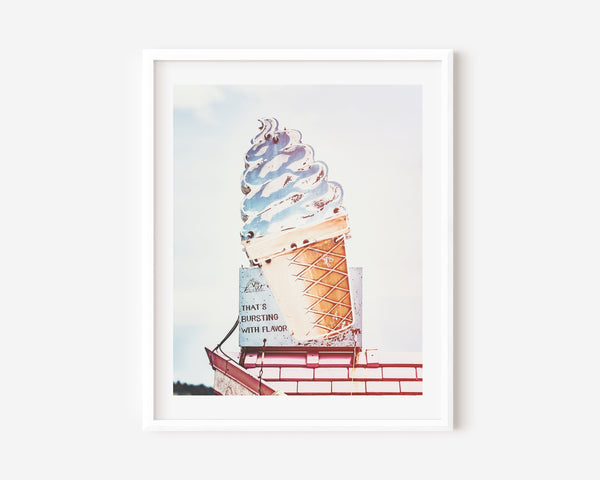 Lisa Russo Fine Art Travel Photography New York | Lake George | Retro Soft Serve Ice Cream Sign