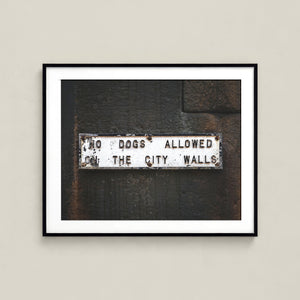 Lisa Russo Fine Art Travel Photography No Dogs Allowed York England Sign Print | Funny British Wall Art