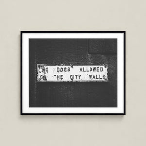 Lisa Russo Fine Art Travel Photography No Dogs Allowed York England Sign Print | Funny British Wall Art