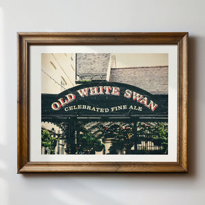Lisa Russo Fine Art Travel Photography Old White Swan Pub Print | Vintage Pub Sign Wall Art | York England Photography