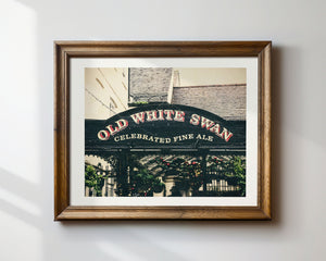 Lisa Russo Fine Art Travel Photography Old White Swan Pub Print | Vintage Pub Sign Wall Art | York England Photography