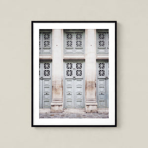 Lisa Russo Fine Art Travel Photography Paris Blue Green Doors French Architecture Photography Print