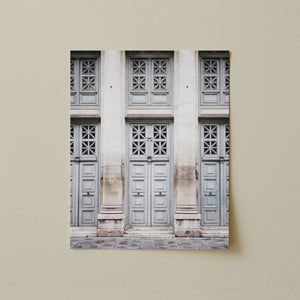 Lisa Russo Fine Art Travel Photography Paris Blue Green Doors French Architecture Photography Print