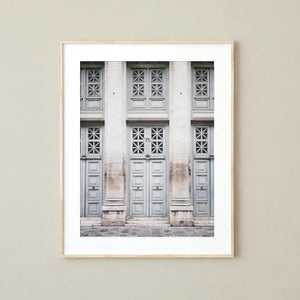 Lisa Russo Fine Art Travel Photography Paris Blue Green Doors French Architecture Photography Print