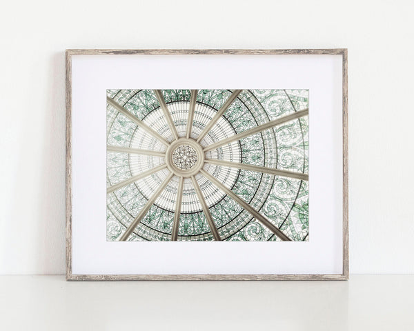 Geometric Capitol Dome Print in Green and Beige - Pennsylvania