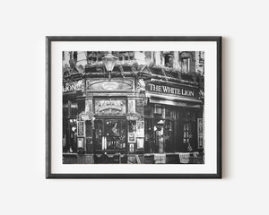 Lisa Russo Fine Art Travel Photography The White Lion Pub | London Architecture Print | Color & Black and White Wall Art