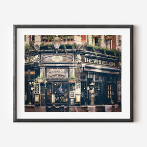 Lisa Russo Fine Art Travel Photography The White Lion Pub | London Architecture Print | Color & Black and White Wall Art