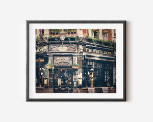 Lisa Russo Fine Art Travel Photography The White Lion Pub | London Architecture Print | Color & Black and White Wall Art