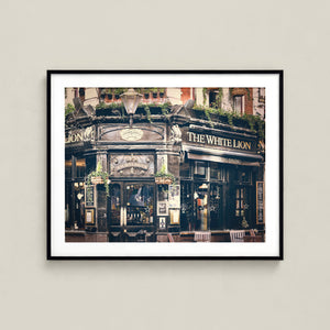 Lisa Russo Fine Art Travel Photography The White Lion Pub | London Architecture Print | Color & Black and White Wall Art