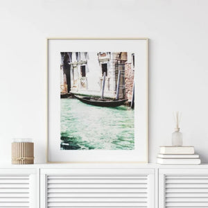 Lisa Russo Fine Art Travel Photography Venice Canal with Iconic Boat Print - Italy Landscape Art for Home Decor