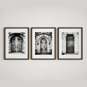 Worldly Doors Art Prints Set of 3 - Brown and Black
