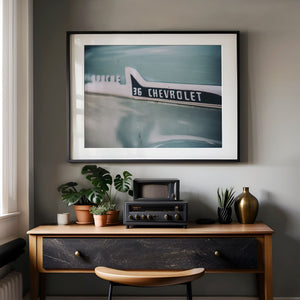 Lisa Russo Fine Art Vintage Car Photography Chevy Apache Vintage Truck Print | Teal Classic Car Wall Art