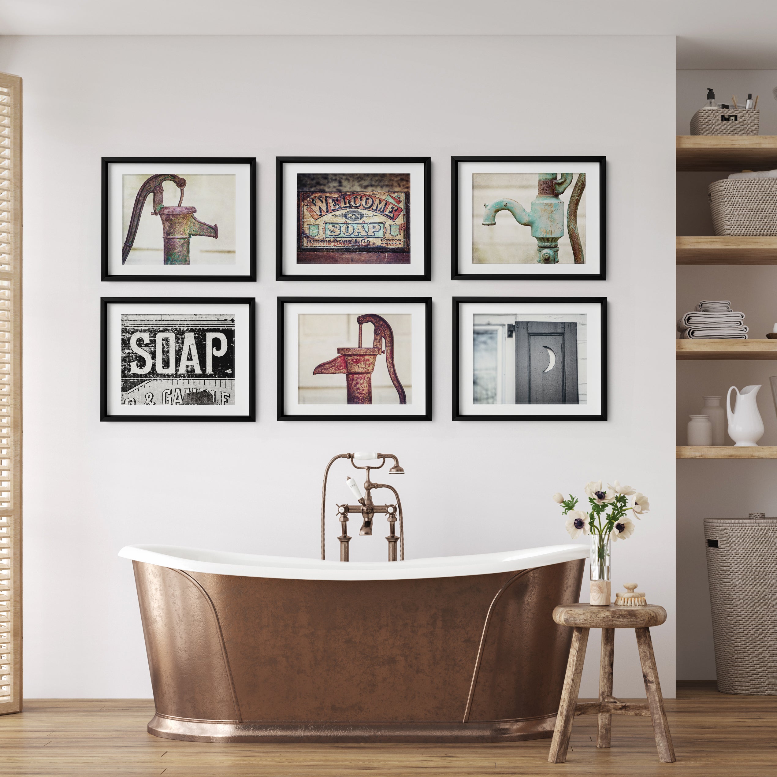 Wall art outlet for bathroom