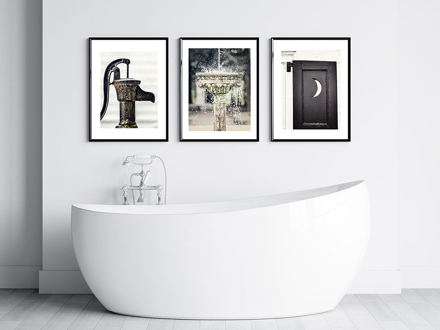 Gango Home Decor Elegant French Bathroom Wall Art; Two Off-White 12x12in Art  Prints in Brown Frames - Walmart.com