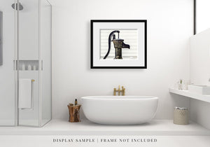 Rustic Black Horizontal Pitcher Pump Wall Decor - Bathroom Kitchen Laundry Room