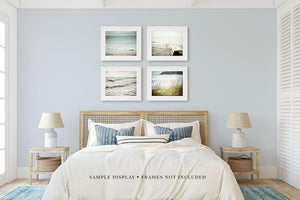 Coastal Beach Art Prints Set - Blue and Green - Set of 4