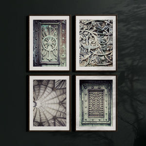 Elegant Aqua  Stone Art Prints Set of 4 - Modern Wall Decor