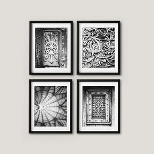 Elegant Aqua  Stone Art Prints Set of 4 - Modern Wall Decor