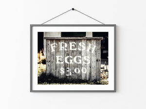 Whimsical Fresh Eggs Country Art Print for Kitchen Decor