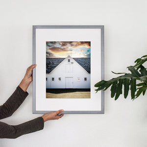 Sunset Barn Vertical Print - Modern Design