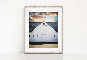 Sunset Barn Vertical Print - Modern Design