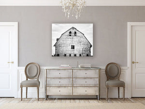 Modern Farmhouse Landscape - Black and White Gothic Barn