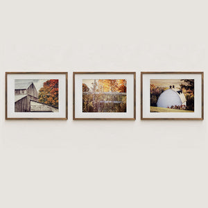 Rustic Autumn Landscape Art Prints - Set of 3 Country Scenes