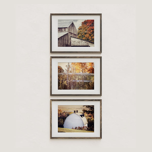 Rustic Autumn Landscape Art Prints - Set of 3 Country Scenes