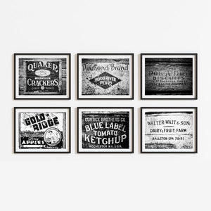 Rustic Farmhouse Kitchen Art Prints Set of 6 - Warm Brown and Beige