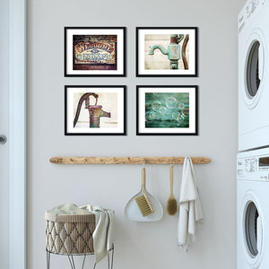 Bubbles Bathroom Decor Art Prints - Set of 4