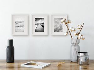 Minimalist Black and White Nature Art Print Set of 3 - Modern Wall Art