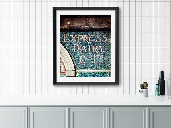 Vintage Express Dairy Company Limited Sign - London Wall Art for Kitchen