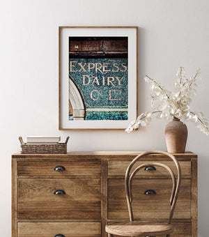 Vintage Express Dairy Company Limited Sign - London Wall Art for Kitchen
