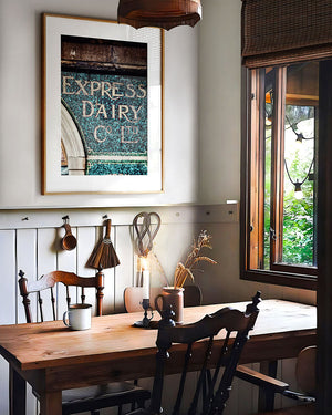 Vintage Express Dairy Company Limited Sign - London Wall Art for Kitchen