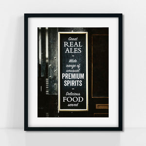 London Real Ales Kitchen Sign Print for Dining Room Decor