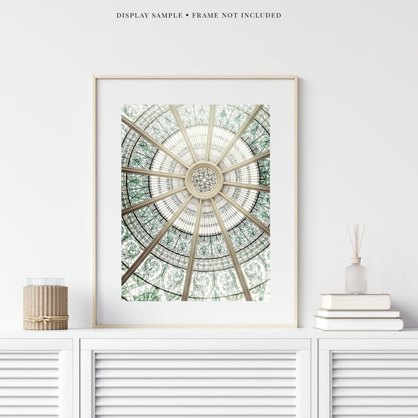 Geometric Capitol Dome Print in Green and Beige - Pennsylvania