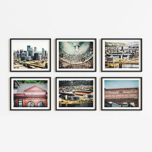 Pittsburgh Scenes - Set of 6 Black and White Art Prints for Home Decor