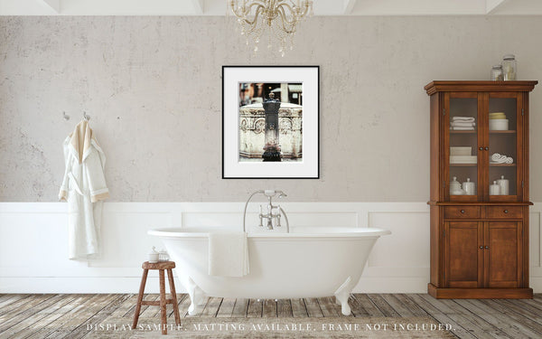 Venice Fountain Print for Tuscan Bathroom Decor - Elegant Italy Wall Art