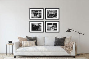 Vintage Car Photography Prints - Set of 4 - Black and White Mid-Century Modern Decor